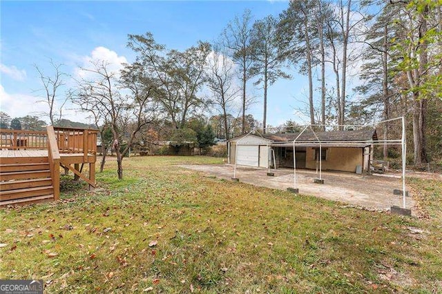 view of yard featuring a deck