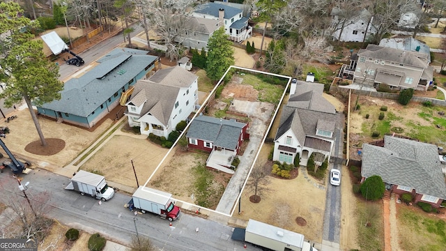 aerial view with a residential view