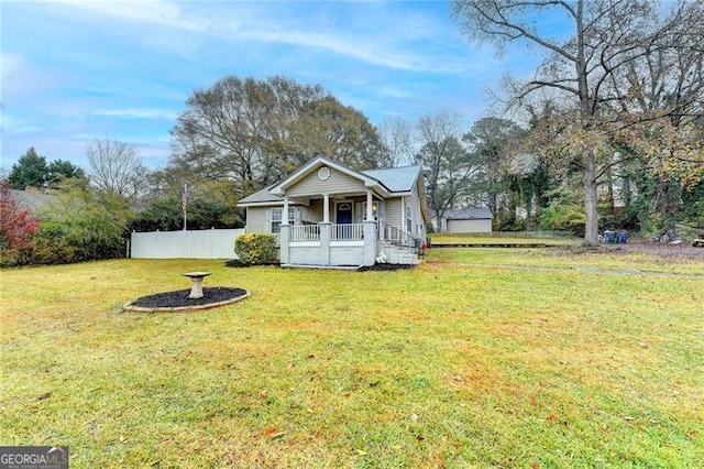 view of yard with a porch