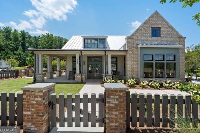 view of front of home with covered porch