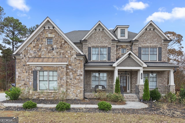 craftsman house featuring covered porch