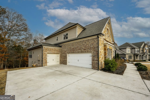 view of home's exterior with a garage