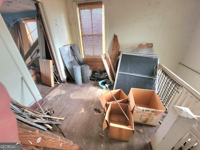 misc room with wood-type flooring