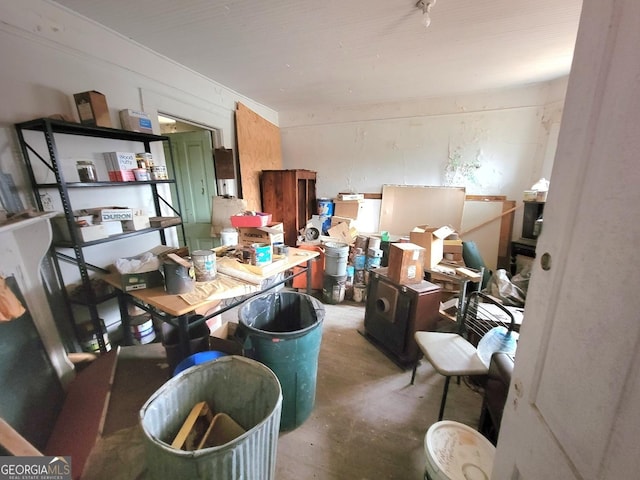 interior space with concrete floors