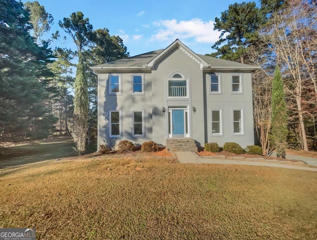 view of front of house with a front yard