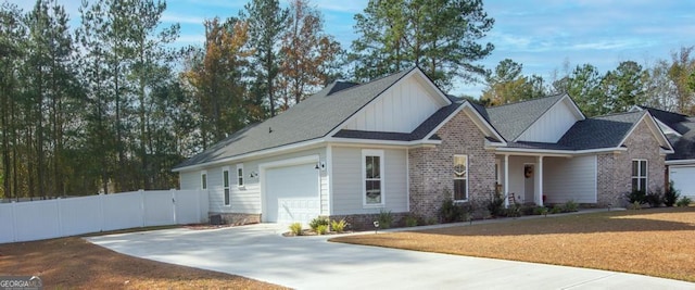 view of front of home with a garage