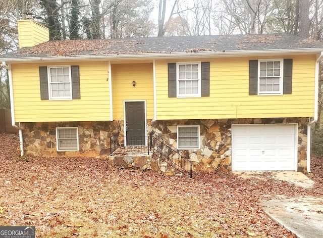 split foyer home with a garage