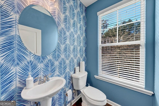 bathroom featuring toilet and sink