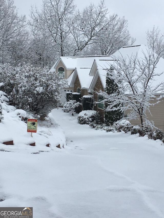 view of snowy exterior