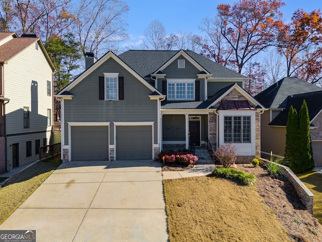 craftsman-style house featuring a garage