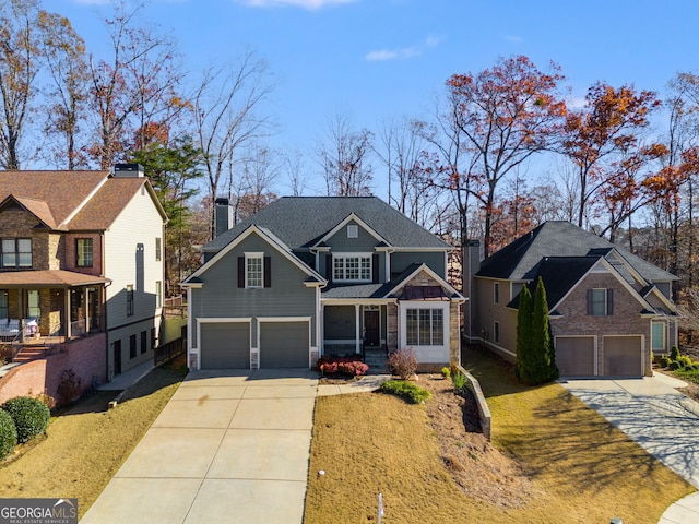 view of front of house with a garage