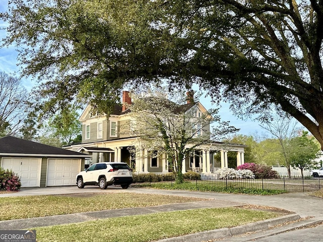 view of front of house with a garage