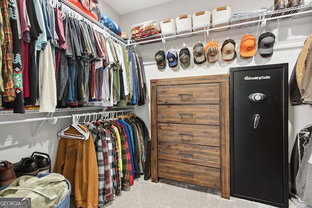 spacious closet featuring carpet floors