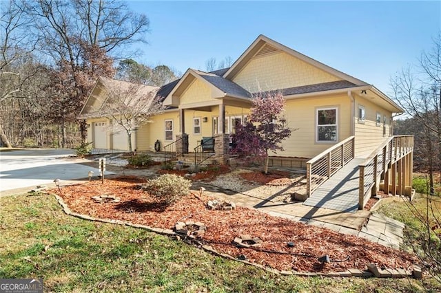 view of front of home with a garage