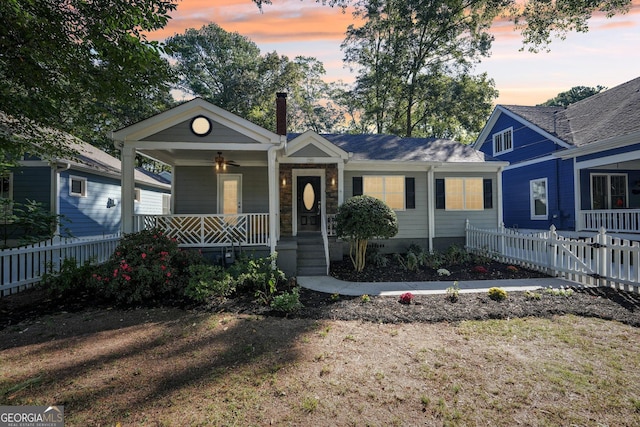 view of front of house with a porch