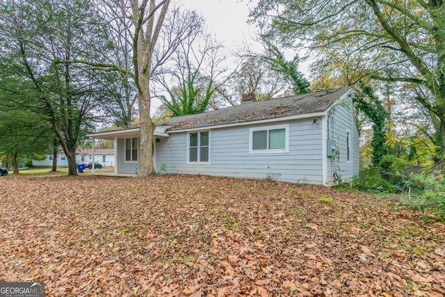 view of single story home