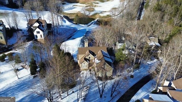 view of snowy aerial view