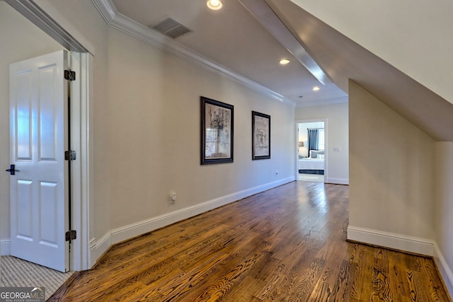 additional living space featuring dark wood-type flooring