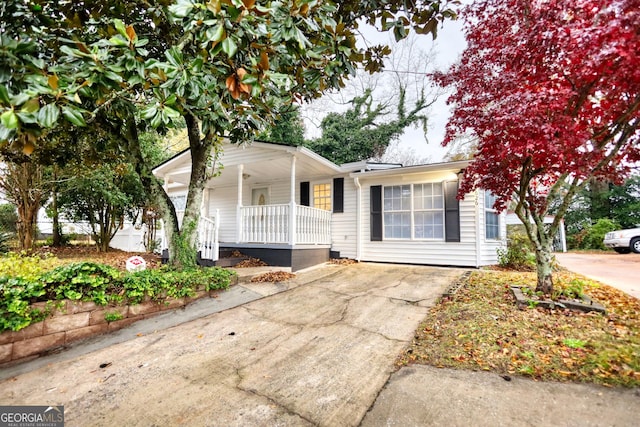 view of front of home with a porch