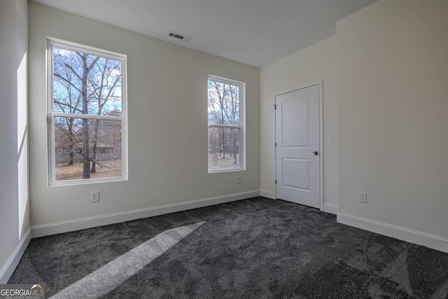 carpeted empty room with a healthy amount of sunlight