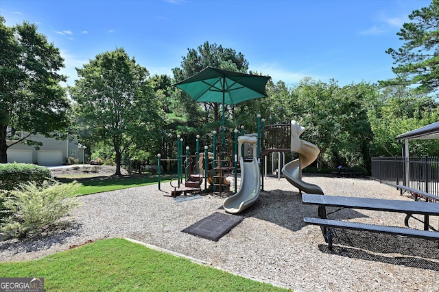 view of jungle gym