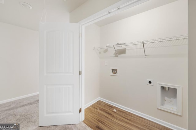 laundry area with hookup for an electric dryer and hookup for a washing machine