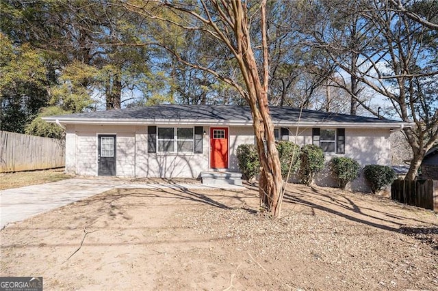 view of ranch-style house