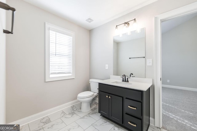 408 Bella Notte Cir Unit 26A, Warner Robins, GA 31088 - bathroom with vanity and marble look tile flooring