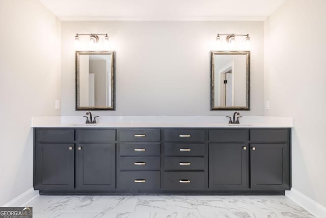 408 Bella Notte Cir Unit 26A, Warner Robins, GA 31088 - bathroom with marble finish flooring and double vanity