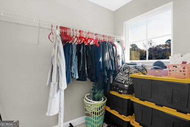 view of walk in closet