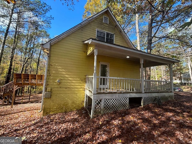 exterior space with covered porch