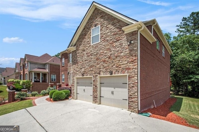 view of property exterior featuring a garage