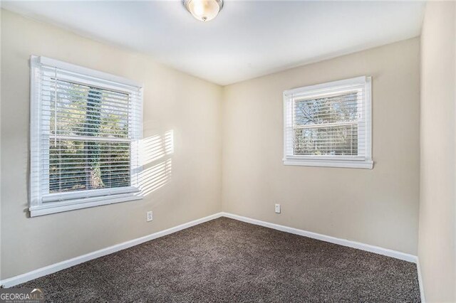 spare room with carpet flooring and plenty of natural light