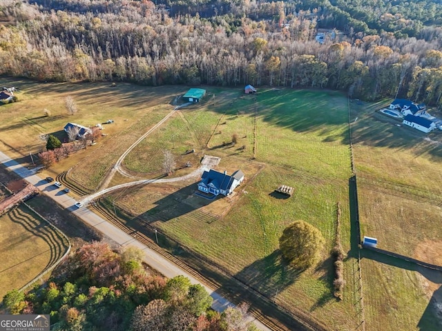 bird's eye view featuring a rural view