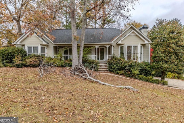 view of front of home with a porch