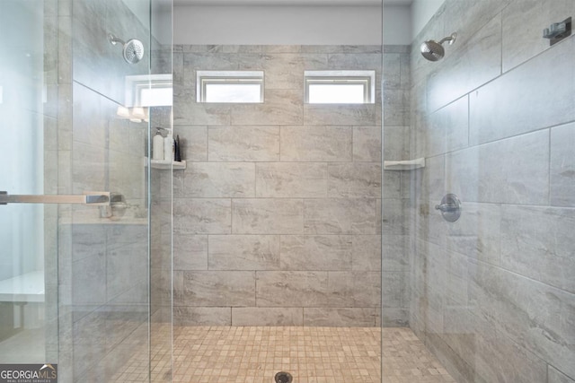 bathroom featuring walk in shower