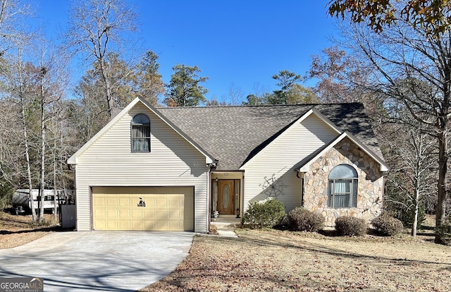 view of front of home featuring a garage