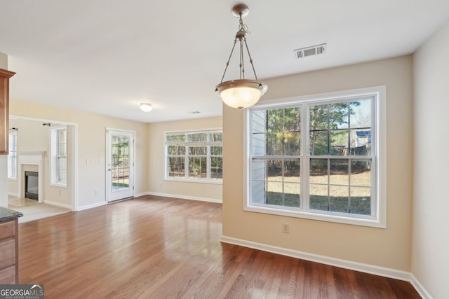 interior space featuring plenty of natural light and wood-type flooring