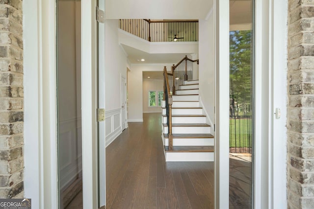 interior space featuring dark wood-type flooring