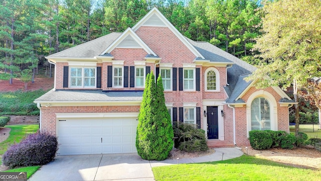 view of front facade featuring a garage