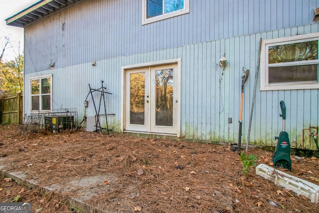 doorway to property with french doors