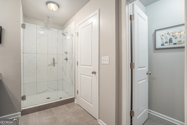 bathroom featuring walk in shower