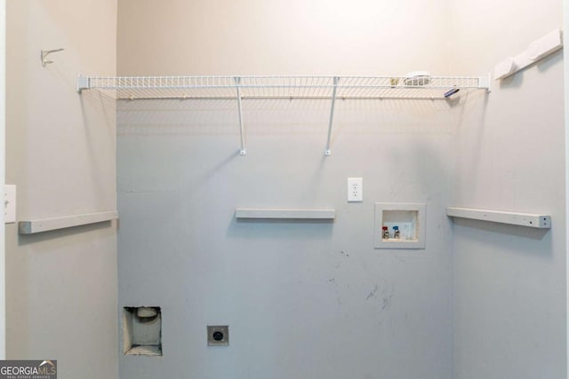 clothes washing area featuring washer hookup and electric dryer hookup