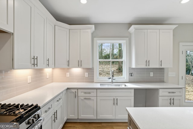 kitchen with white cabinetry, sink, and a healthy amount of sunlight