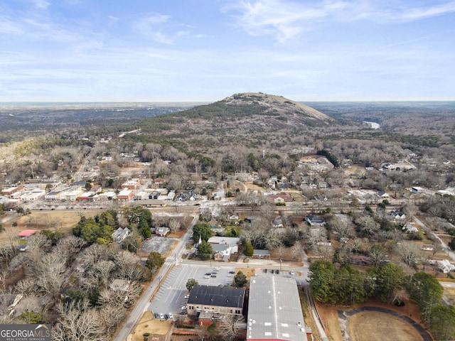 aerial view with a mountain view