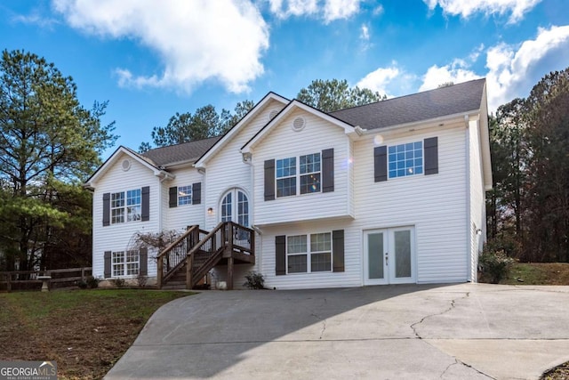 view of front of home with french doors