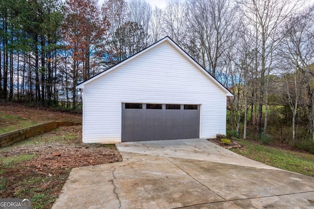 view of garage