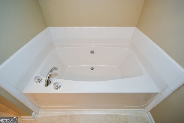 full bathroom with a garden tub