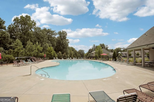 view of pool with a patio