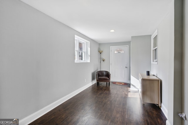 entryway featuring dark hardwood / wood-style floors